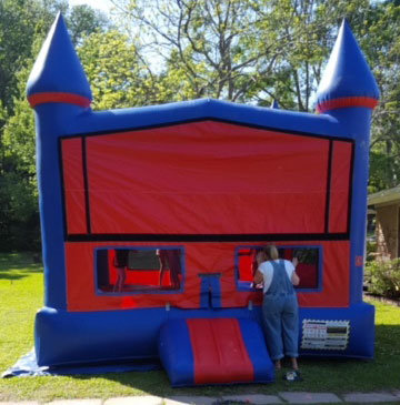 Blue and Red Castle Bounce House & Party Rental / Lafayette LA