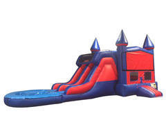 Football 7' Double Lane Water Slide With Bounce House