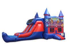 It's A Girl Thing 7' Double Lane Dry Slide With Bounce House