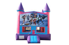 Justice League Fun Jump (Pink) with Basketball Goal