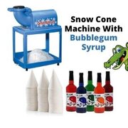 Snow Cone Machine With Bubblegum Syrup