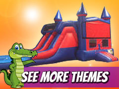 7' Module Double Lane Water Slide With Bounce House