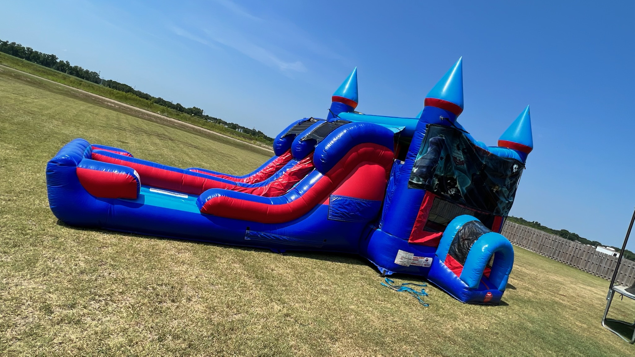 Double Lane Water Slide with Bounce House