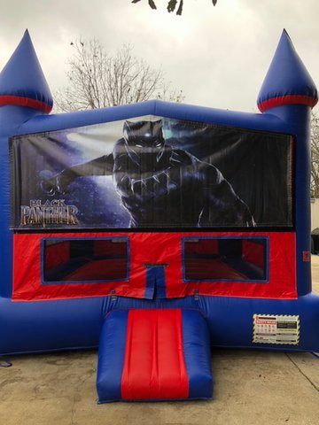 Black Panther Bounce House With Basketball Goal