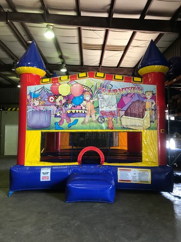 Carnival Bounce House With Basketball Goal