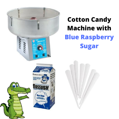 Cotton Candy Machine With Blue Raspberry Sugar