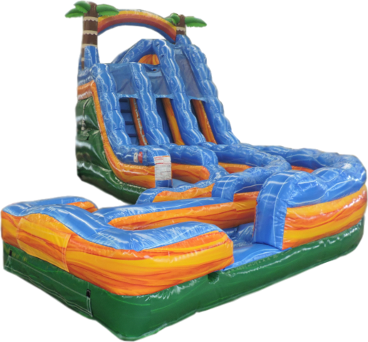 Dual Lane 18'/16' Tropical Thunder Water Slide