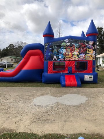 Five Nights At Freddy's 7' Double Lane Dry Slide With Bounce House