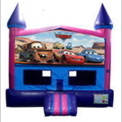 Cars Fun Jump (Pink) With Basketball Goal