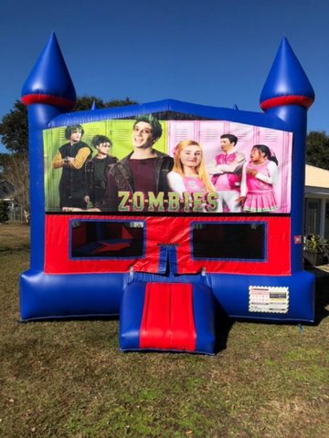 Zombies Bounce House with Basketball Goal