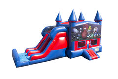Big Sports 7' Double Lane Dry Slide With Bounce House