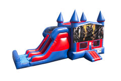 Call of Duty 7' Double Lane Dry Slide With Bounce House
