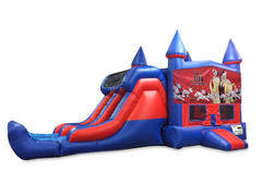 Dalmatians 101 7' Double Lane Dry Slide With Bounce House