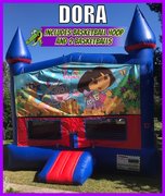 Dora the Explorer Bounce House With Basketball Goal