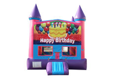 Happy Birthday Cake Fun Jump With Basketball Goal (Pink)