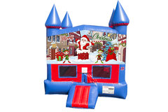 Merry Christmas Bounce House with Basketball Goal