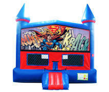 Superman Bounce House With Basketball Goal