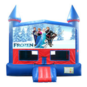 Frozen Bounce House with Basketball Goal