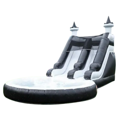 Black & White Water Slide with Pool