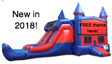 1-Double Lane Castle Combo Waterslide (wet-dry) 70 themes to choose