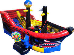 Ahoy Pirate Ship Inflatable bounce house combo