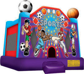A Sports Inflatable bounce house (with hoop)