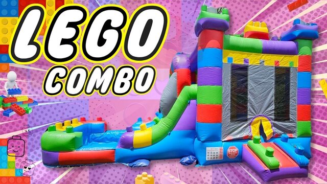 LEGO COMBO WET/DRY SLIDE BOUNCE HOUSE WITH POOL