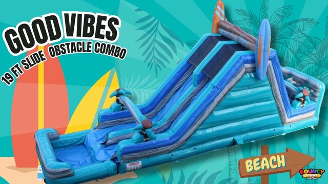 GOOD VIBES 19 FT OBSTACLE SLIDE COMBO (NEW)