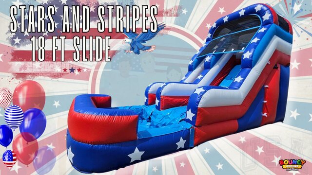 STARS AND STRIPES 18 Ft SLIDE WET/DRY WITH A POOL