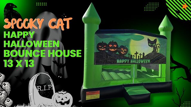 SPOOKY CAT HALLOWEEN 13x13 BOUNCE HOUSE