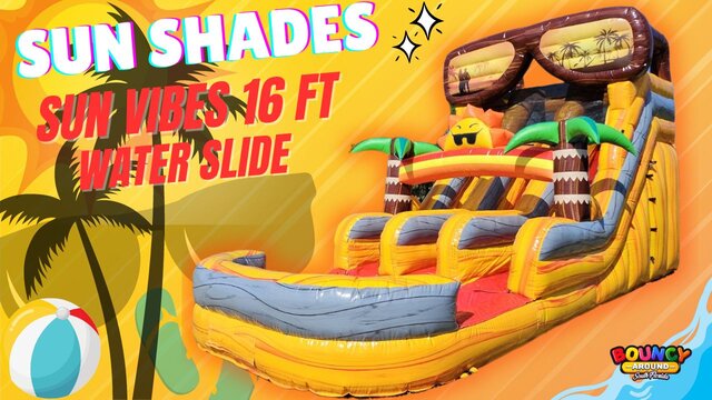 SUNSHINE SHADES 16 FOOT DUAL WATER SLIDE WITH POOL