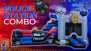 POLICE STATION COMBO BOUNCE HOUSE SLIDE W/ POOL