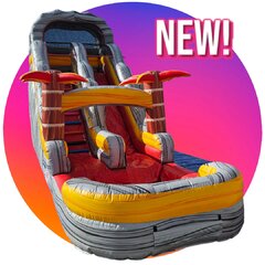 RED TROPICAL BLISS 18 FT WET/DRY SLIDE WITH POOL