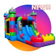 LEGO COMBO WET/DRY SLIDE BOUNCE HOUSE WITH POOL