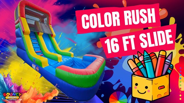 COLOR RUSH SLIDE 16 FT WET/DRY SLIDE