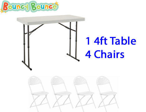 Package: 1 4ft Adjustable Height Table & 4 Chairs 