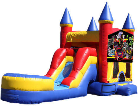 5-in-1 Castle Combo with Slide - Race Cars (Dry)