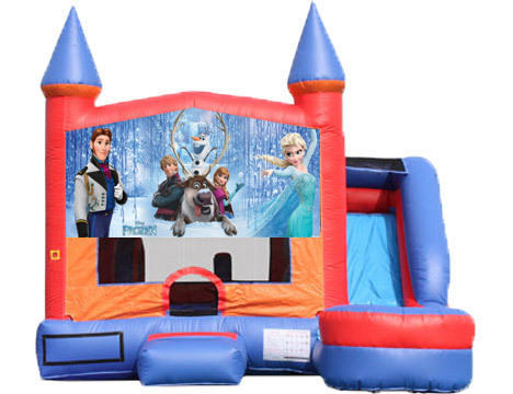 6-in-1 Castle Combo with Slide (Wet) - Frozen Snow Day