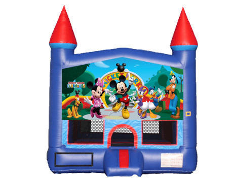 Blue & Red Castle Bounce House - Mickey & Friends
