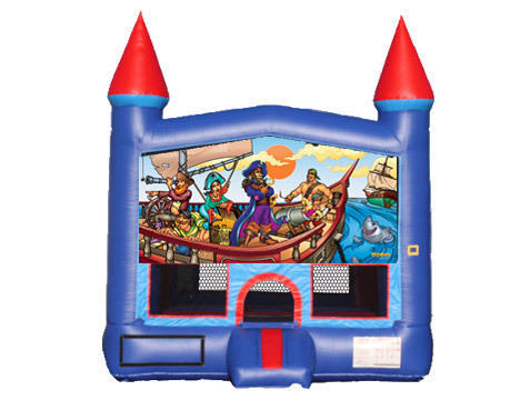 Blue & Red Castle Bounce House - Pirates 