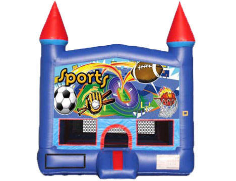 Blue & Red Castle Bounce House - Sports 