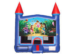 Blue & Red Castle Bounce House - Tinker Bell
