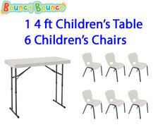 Package: 1 4ft Adjustable Height Table & 6 Childrens Chairs 