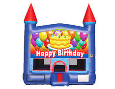 Blue & Red Castle Bounce House - Birthday Cake