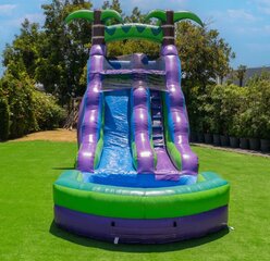 16 ft Purple Tropical Water Slide with Splash Pool