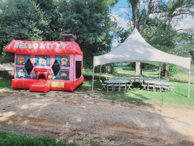 Hot deals 36 chairs  6 tables  20x20 tent one bounce house 15x15