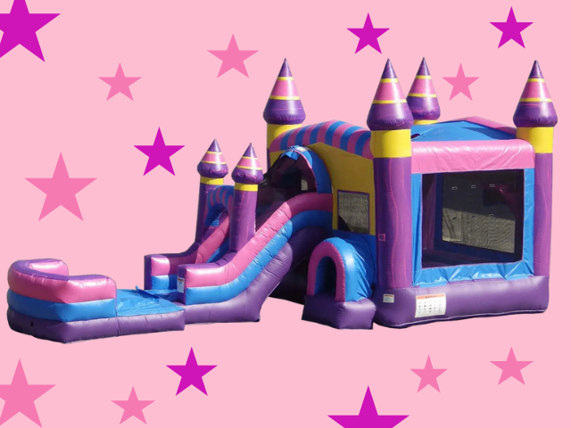 Cotton Candy Bounce House with Slide