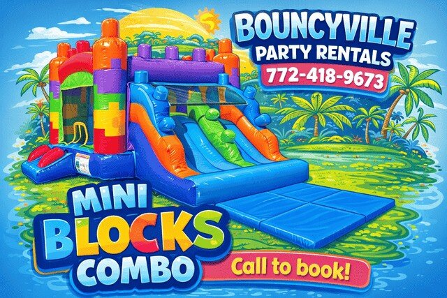 Mini Blocks Toddler Bounce House with Slide