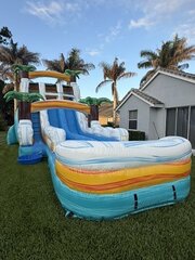 20ft Surf's Up Extended Dual Lane Slide with Pool