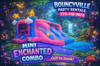 Mini Enchanted Toddler Bounce House with Slide